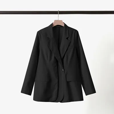 Buy UK Womens Long Sleeve Button Blazer OL Ladies Casual Coat Jacket Outwear Plus • 19.99£
