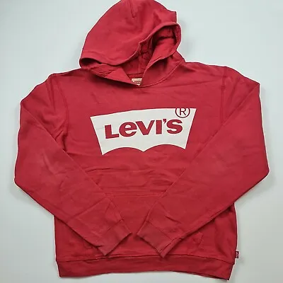 Buy Levi's Boys Girls Teen Hoodie Pullover Red Logo Front Spell Out Active Size 16 • 22.99£