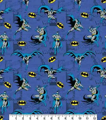Buy Batman Blue Kids Comics Crafting / Quilting Fabric. By The Half Metre. • 5£