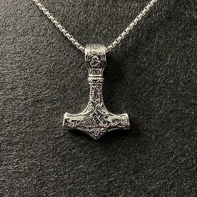 Buy Nordic Viking Hammer Necklace For Men, Party Jewelry Vintage Odin Pendant • 8.50£