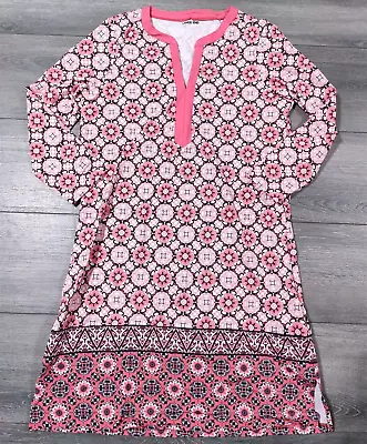 Buy Swim Shirt Womens Small Tall Red Tunic Long Sleeve Cute Pattern Swimwear • 18.82£