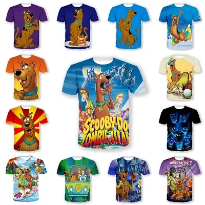 Buy Cartoon Scooby Doo Kids Adults Casual T-Shirt 3D Print Short Sleeve Tee Tops UK • 5.99£