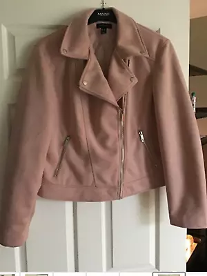 Buy Pink Jacket Biker Style Size 18 Stylish Faux Suede Jacket New Look Bnwot • 16.99£
