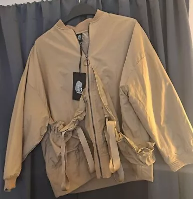 Buy ID Ladies Ruched Bomber Jacket. One Size. Camel.  Fits 12-18  RRP £89 NWT • 24£