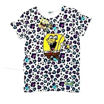 Buy SpongeBob SquarePants T-Shirt Boys Size XL Cheetah Crew Neck New Nickelodeon • 26.23£