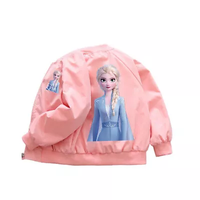 Buy 2024 HOT Kinder Mädchen Baseball Uniform Elsa Prinzessin Top Jacke Windbreaker • 13.68£