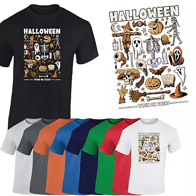 Buy Halloween Mens T-Shirt Broom Boo Pumpkin Ghost Spooky Scary Mummy Gift Tshirt • 8.99£