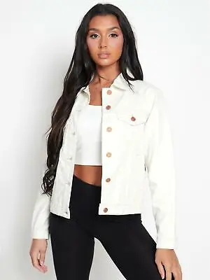 Buy Womens Denim Jacket Ecru Jeans Jackets Cream Size 14 16 8 10 12 Comfort Fit NEW • 24.95£