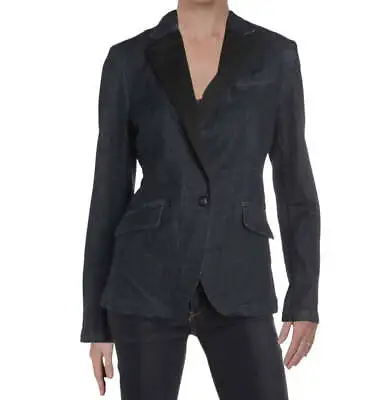Buy LAUREN RALPH LAUREN Womens Contrast Trim Dressy Denim Jacket,Blue,10 • 149.39£