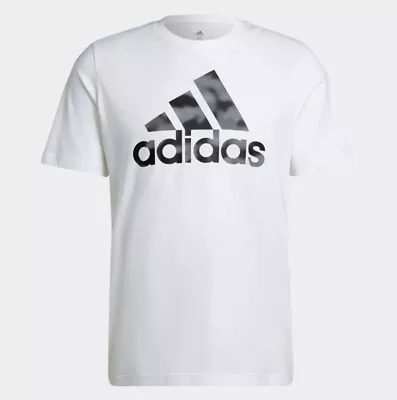 Buy Adidas Mens Camo Logo T-Shirt / White Black / RRP £22 • 10£