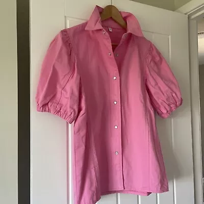 Buy New Pink Denim Balloon Sleeve Jacket / Top S/M • 16£