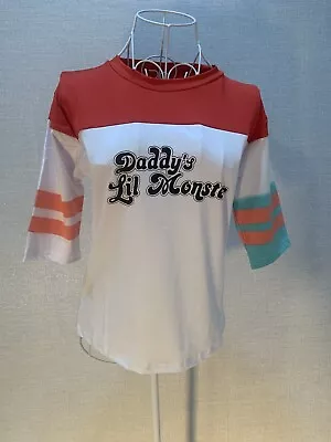Buy SUICIDE SQUAD Daddy's Lil Monster Women's Ladies White T-Shirt Top SIZE 8/10 UK • 25£