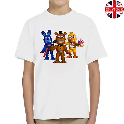 Buy Five Nights At Freddy's Kids T-Shirt Fazbear Entertainment Xmas Gaming T Shirt • 10.49£