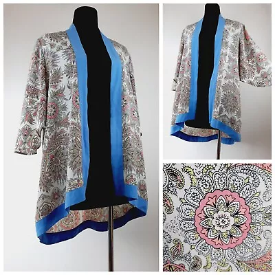 Buy Oasis Size 10 Kimono Open Jacket Robe Boho Hippie Ethnic Summer Mandala • 6.99£