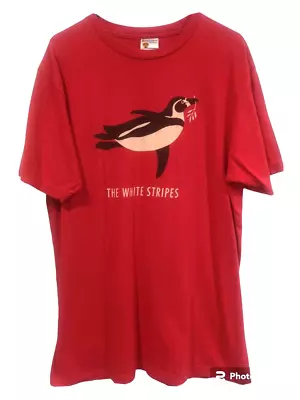 Buy The White Stripes Band Y2K 2007 Penguin T Shirt L • 58.79£