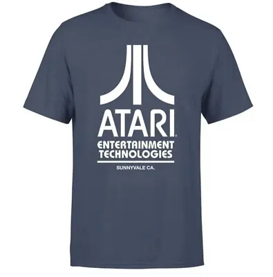 Buy Atari Retro Gaming T Shirt Dark Navy Blue Arcade Nostalgia Size S 100% Cotton • 9.99£