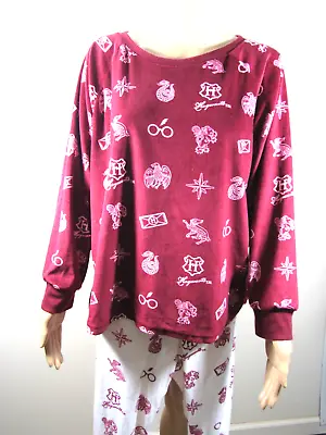 Buy Wizarding World Harry Potter All Over Print Rich Red Winter White Pajamas XL • 27.95£