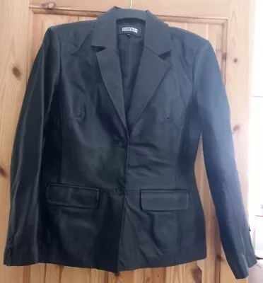 Buy Ladies Leather  Jacket By Fiorelli, Size 14, Black, Worn Once Only • 24.99£