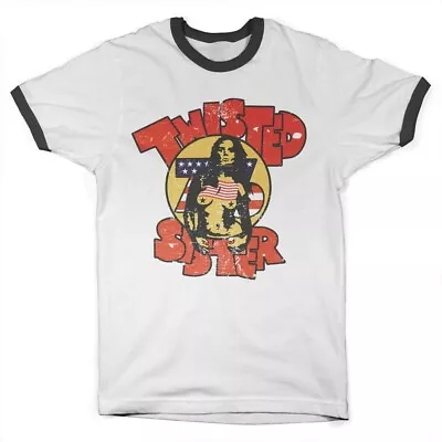 Buy Twisted Sister Topless 76' Ringer Tee T-Shirt White-Black • 26.51£