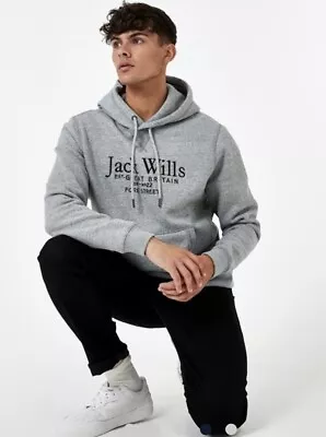Buy  Jack Wills Men's OTH Hoodies Batsford Hoodie Colour Grey Mari Size 4XL  • 37.99£