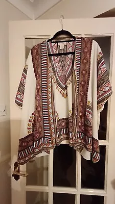 Buy Band Of Gypsies Size M Open Fronted Beach Or Summer Jacket, Ethnic Print. • 3£