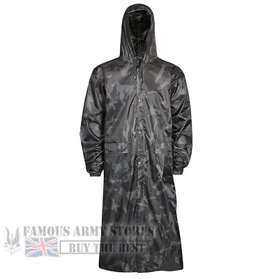 Buy Mens Waterproof LONG Rain Jacket Coat Kagoul Wet Work Army Military Fishing Mac • 12.99£