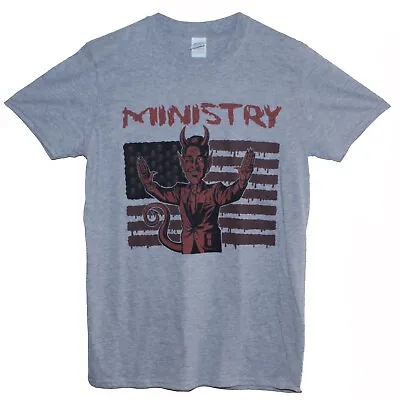 Buy Ministry Industrial Rock Metal T-shirt Devil USA Flag Unisex Short Sleeve S-2XL • 14.25£