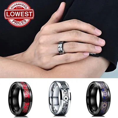 Buy Fashion Men'S Stainless Steel Gear Jewelry Patch Ring Stainless Steel Ring Cool • 2.62£