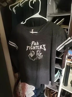 Buy LAT Apparel Womens Medium Graphic Shirt Charcoal Gray Foo Fighters Short Sleeve • 13.21£