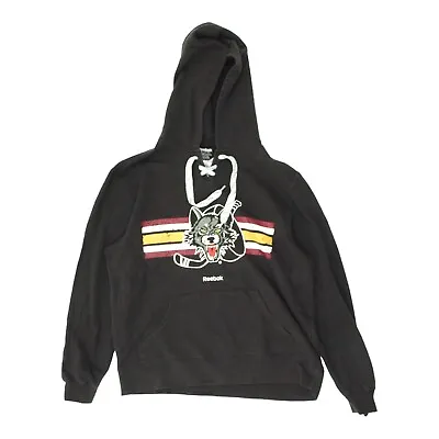 Buy Chicago Wolves Reebok Pullover Hoodie | Ice Hockey Sportswear Black Medium VTG • 30£