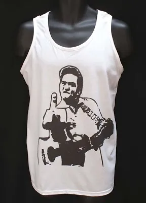 Buy Johnny Cash Country Blues Music T-SHIRT Vest Top Unisex White S-2XL • 13.99£