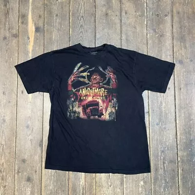 Buy Freddy Krueger T-Shirt Mens Y2K Graphic Print Short Sleeve Tee Black Large • 20£