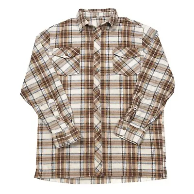 Buy Vintage Plaid Fleece Overshirt Jacket | Medium | Check Flannel Over Shirt Retro • 16.09£