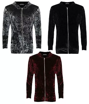 Buy Women Long Sleeve Velour Velvet Jacket Coat Zip Up Bomber Winter Jacket Top • 21.49£