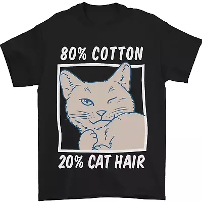Buy Part Cotton Part Cat Hair Funny Mens T-Shirt 100% Cotton • 7.99£