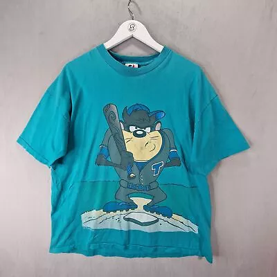 Buy Looney Tunes Taz T Shirt Mens Large Blue Vintage 1993 All Over Print Baseball • 39.99£