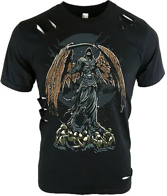 Buy Grim Reaper | Men's Distressed T-Shirt | S To Plus Size | Skull Death Lord Dark • 11.95£