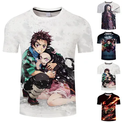 Buy Anime Demon Slayer Men Boy T-Shirt Women Short Sleeve Tee Tops Pullover Clothes • 12.39£