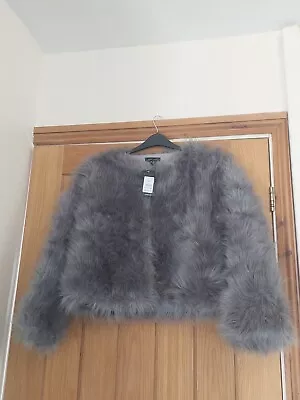 Buy Ladies  New Look Size M Short Waisted  Faux Fur Jacket • 7.39£