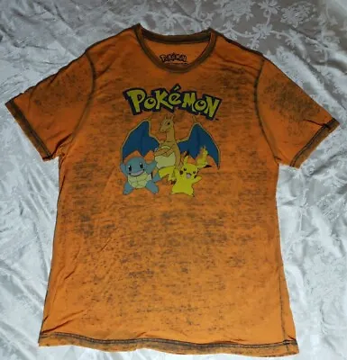 Buy Pokémon Charizard Shirt 2XL Orange Graphic Crew Neck Pullover Acid Wash • 15.12£