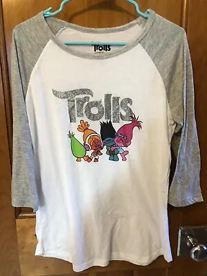 Buy Juniors Trolls Baseball Shirt, Size: XL • 3.21£