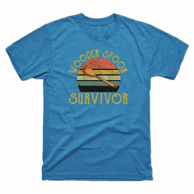 Buy Survivor Wooden T-Shirt Vintage Humor Retro Spoon Cotton Men's Funny • 15.99£