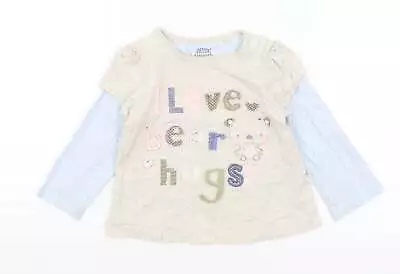 Buy TU Baby Beige Cotton Basic T-Shirt Size 12-18 Months Round Neck - I Love Bear Hu • 3£