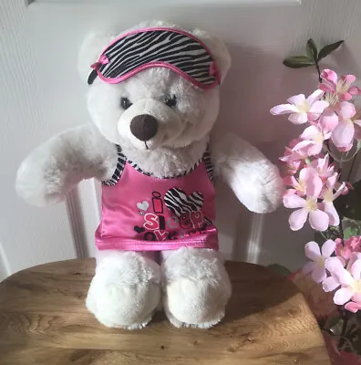 Buy Build-a-Bear Workshop White Bear 15” - I Love Sleepovers Pink PJ Top & Eyemask • 9.50£