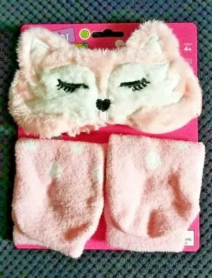 Buy Girl's Sleepover Set Plush Eye Mask & Socks  Pink PJ Accessory FurEver Friends  • 12.86£