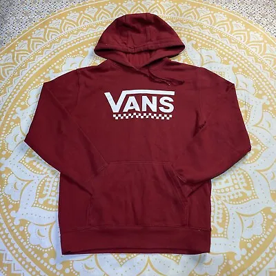 Buy Vans Hoodie Red Retro Giant Logo Pullover Sweatshirt Jumper • 26.99£
