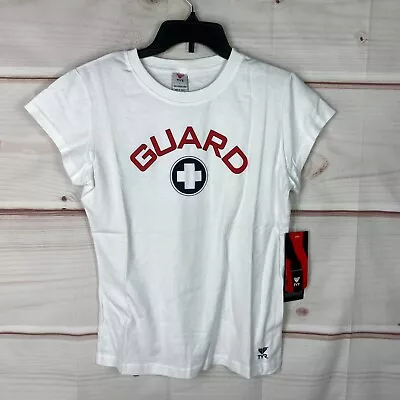 Buy TYR Guard Graphic T-Shirt Top Womens Large White Short Sleeve Crew Neck Cotton • 12.13£