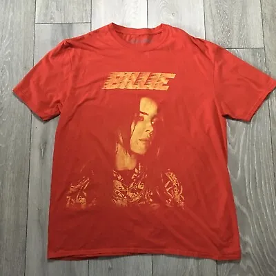 Buy Billie Eilish Shirt XL Mens Red Cotton Graphic Print Pop Music  • 14.95£