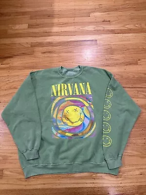 Buy Nirvana Smiley Face Sweatshirt Nirvana  Unisex Sweatshirt Urban Outfitters • 16.96£