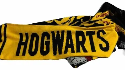 Buy Harry Potter Hogwarts Crest Knit Scarf Black Fringe With Multicolored Crests  • 8.52£